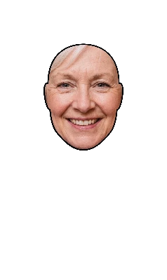 Grandma as a snowman character with her own face