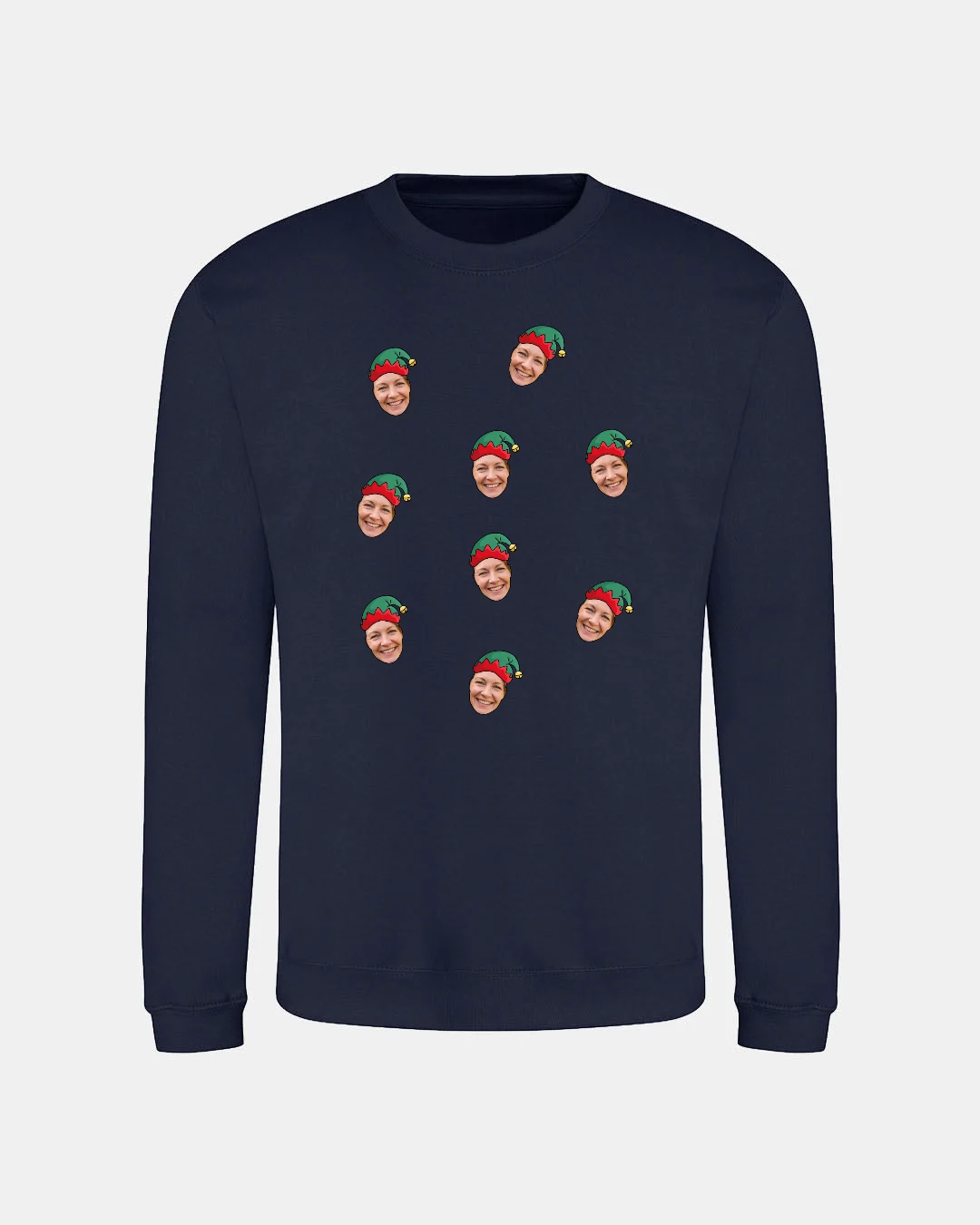 Elf Faces Adult Christmas Jumper