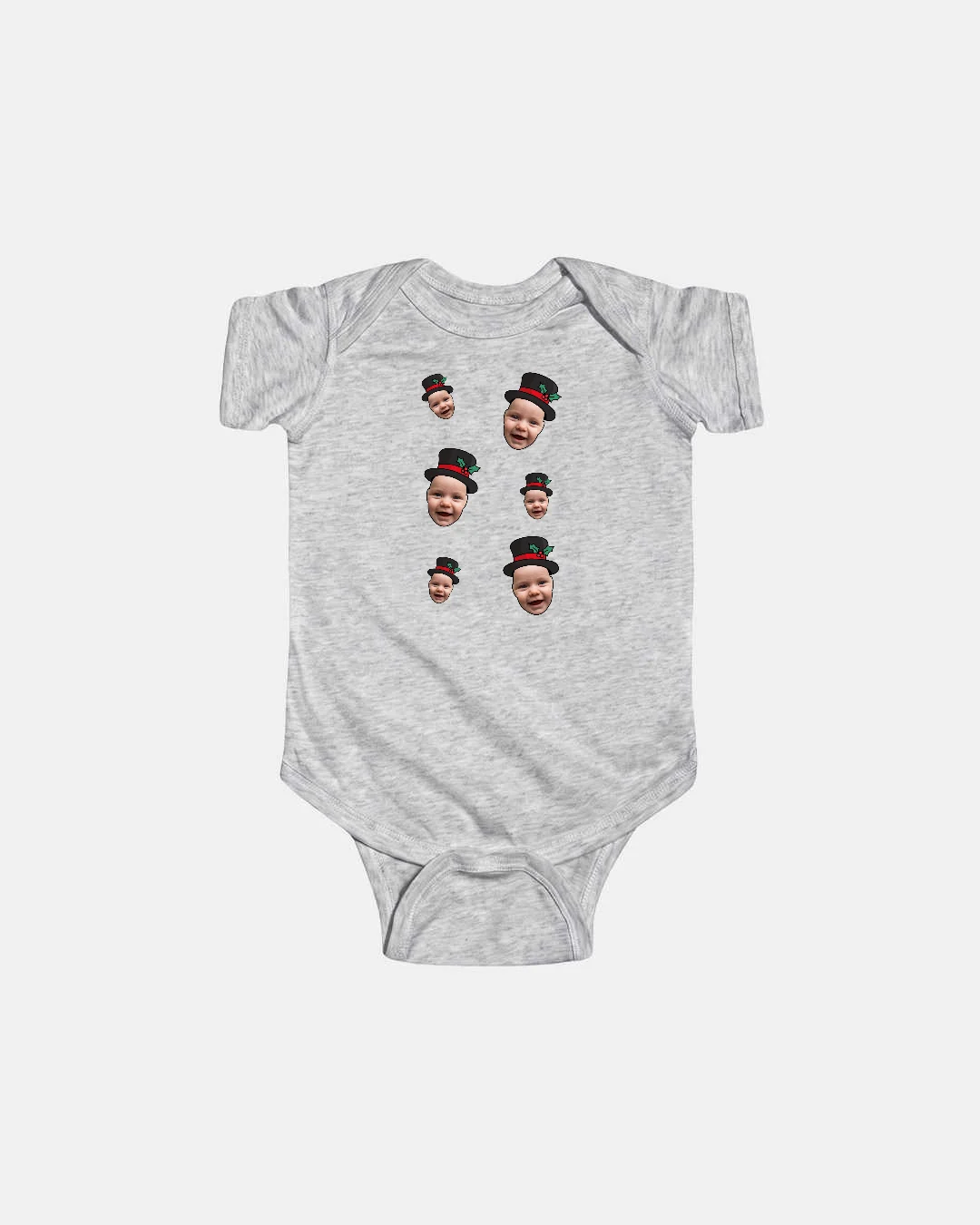 Snowman Faces Infant Christmas Bodysuit