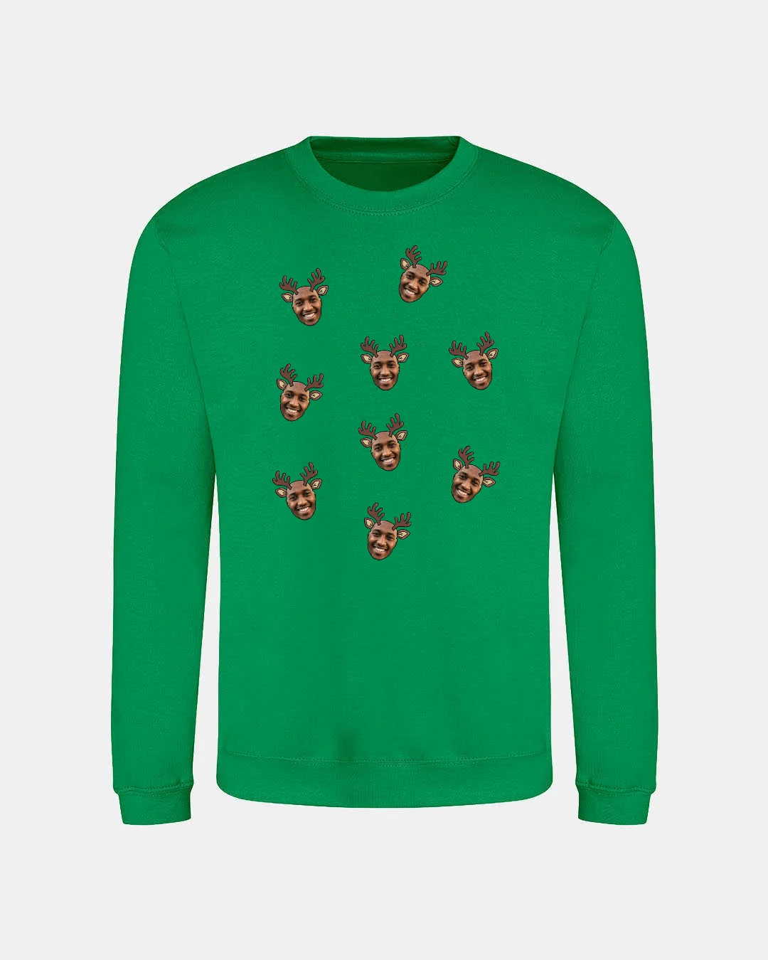 Reindeer Faces Adult Christmas Jumper