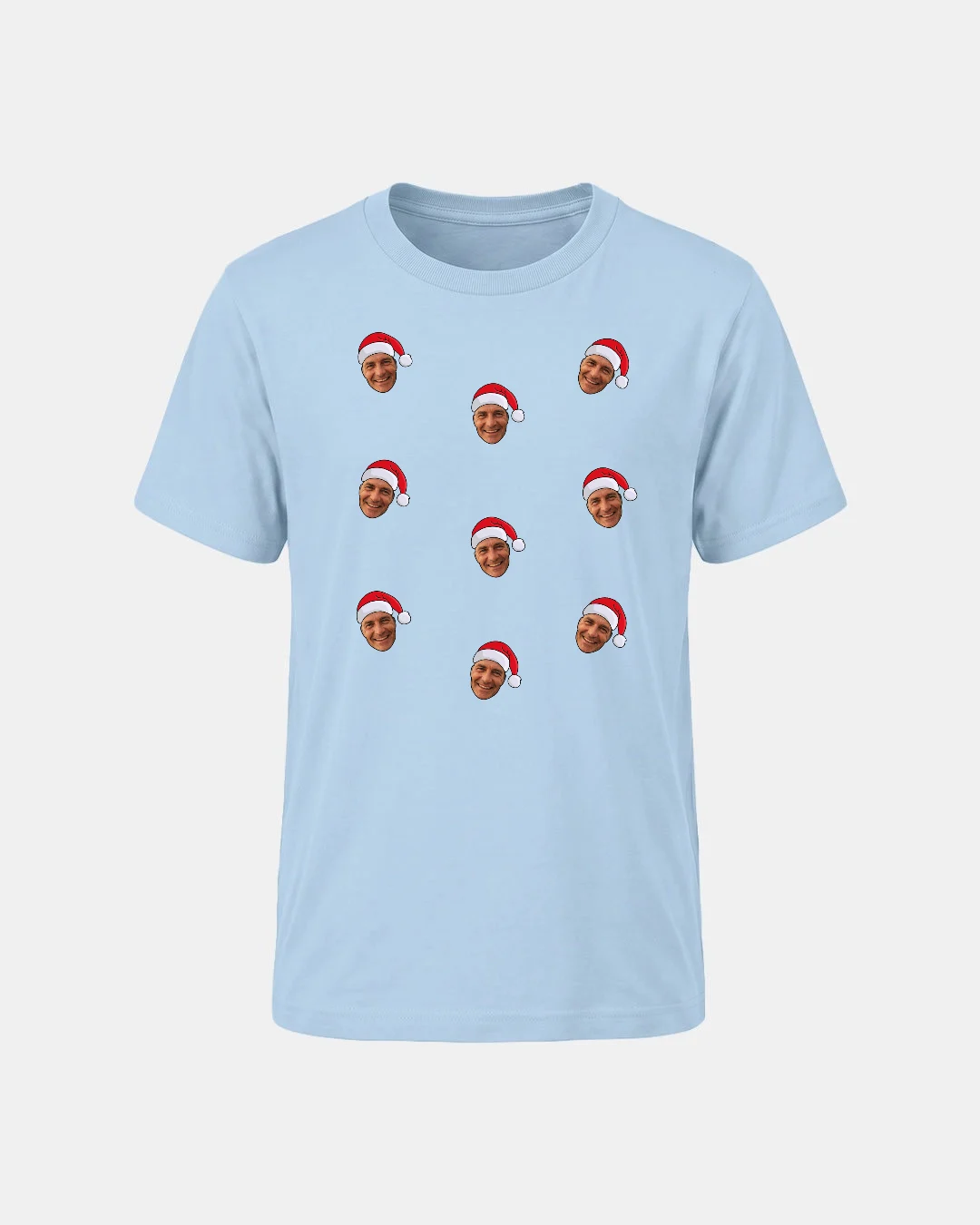 Santa Faces Adult Christmas T-shirt