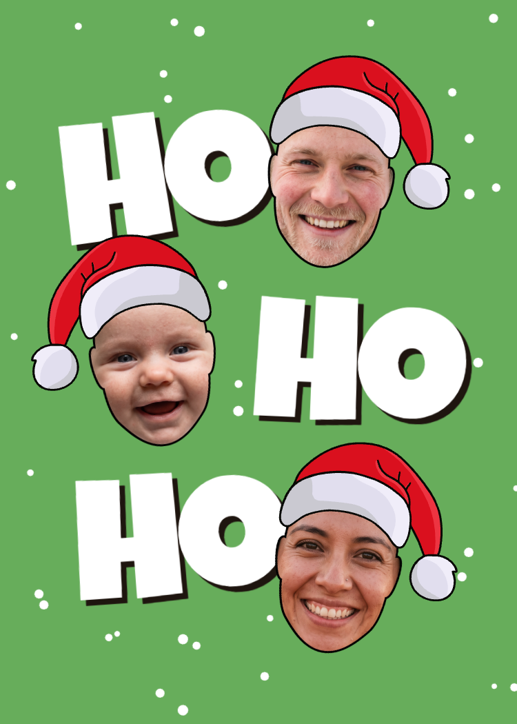 Three Smiles, Three Santa Hats Christmas eCard photo 2
