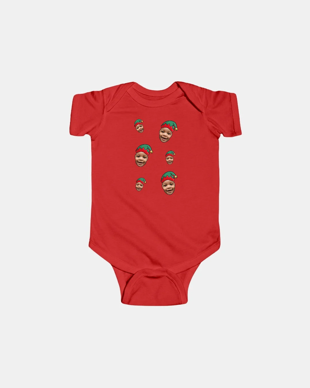 Elf Faces Infant Christmas Bodysuit
